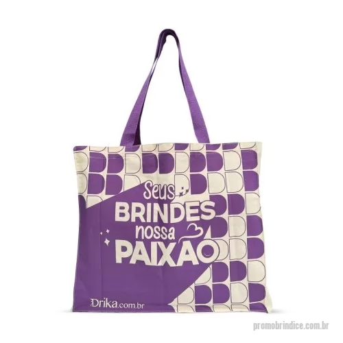 Sacola personalizada - Sacola Ecobag Grande em lona 203gr, tamanho de 50x40,5x14cm e alça de 3 cm traçada de algodão colorido.