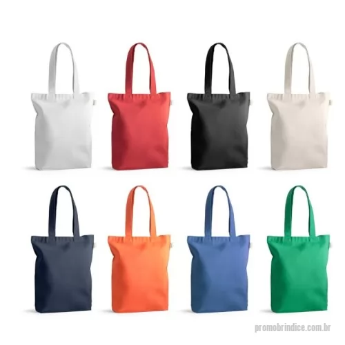 Sacola personalizada - Sacola em 70% algodão reciclado e 30% poliéster reciclado (220g/m²), com alças de 65 cm. O tecido é sem tingimento, é utilizado na sua cor original, sem produtos químicos de tingimento ou branqueamento, contribuindo para um menor impacto ambiental. 380 x 420 x 100 mm