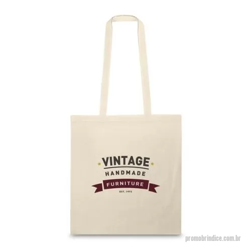 Sacola personalizada - Sacola 100% algodão (100 g/m²) com alças de 75 cm, e tamanho aproximado 37 x 41 cm