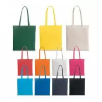 Sacola em algodão reciclado e poliéster (140 g/m²) com alças de 65 cm. 380 x 429 mm