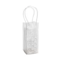Sacola refrigeradora para 1 garrafa em PVC com alças de 35 cm. 100 x 250 x 100 mm