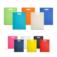 Sacola em non-woven (80 g/m²) termo-selado. Fabricado no Brasil. 250 x 350 x 80 mm