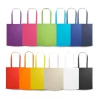 Sacola em non-woven (80 g/m²) termo-selado com alças de 75 cm. 380 x 415 x 85 mm  Caixa exterior (m): 0,480X0,330X0,430 Peso da caixa (Kg.): 8.000 Peso do Produto (g.): 36 Caixa Exterior (Un.): 200 Caixa interior (Un.): 50 NCMS: 4202.92.00 Packing após gravação: Sem polybag Gramagem de produto: 80 g/m² País de origem: China