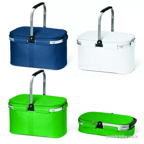 Sacola térmica personalizada - Sacola Térmica Flexível 14 Litros. 600D. Com zíper duplo e interior forrado. Estrutura removível em alumínio, com pega ergonómica em EVA.Disponível em várias cores. Gravação da logomarca em 1 cor já inclusa.  Tamanho Aprox: 26 x 25 x 27 cm.