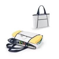 Sacola térmica em 600D com zíper e alças webbing com 55 cm. Contém um compartimento exterior aberto que contém um bolso frontal. Ideal para levar para a praia. Capacidade até 14 L. Certificação EU Food Grade. 470 x 305 x 120 mm