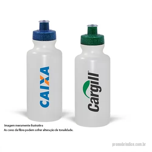 Squeeze ecológico personalizado - Squeeze 550 ml Green Colors, tampa rosqueável feita com 50% de fibra madeira agora disponível em 6 cores especiais que utilizam pigmentos orgânicos na fabricação e bico em PVC cristal.