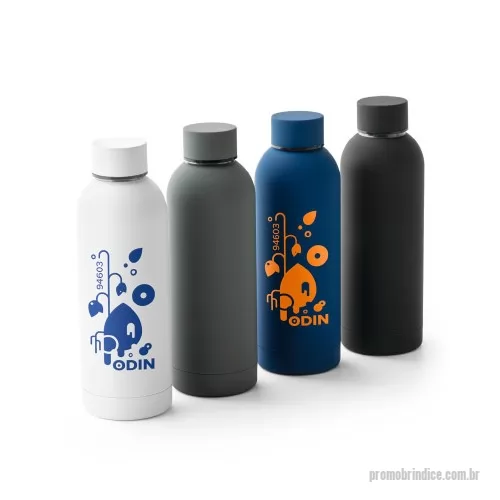 Squeeze ecológico personalizado - Squeeze com parede dupla personalizado, fabricado em aço inox com dupla parede isolada a vácuo, a garrafa possui capacidade de 550 ml e está disponível em embalagem individual para presente. Brinde útil para fidelizar clientes e promover sua marca