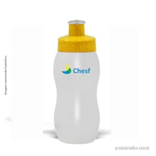 Squeeze ecológico personalizado - Materia Prima resistente e flexível, tampa rosqueável  feita com 50% de Fibra Natural de Madeira e bico em PVC cristal. Acabamento e vedação impecável. Capacidade de 250 ml.