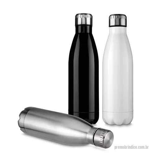 Squeeze metálico personalizado - Garrafa de alumínio personalizada para brindes. Com ótimo acabamento esse modelo possui capacidade de 750 ml e está disponível nas cores preta, branco e prata. Com área nobre para a impressão da logomarca é o brinde ideal para divulgar e promover sua