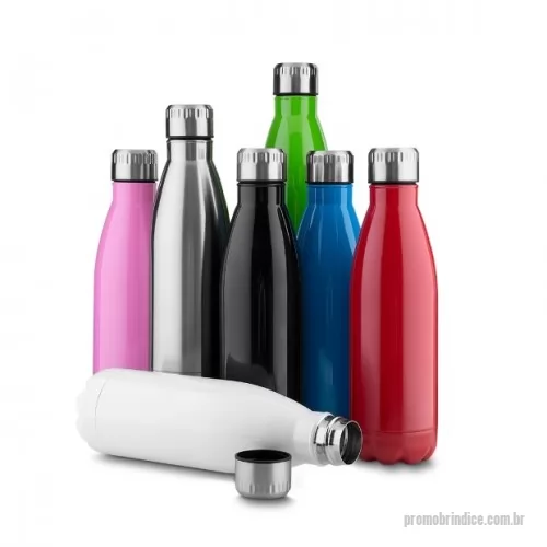 Squeeze metálico personalizado - Squeeze em aço inox com tampa. 750ml