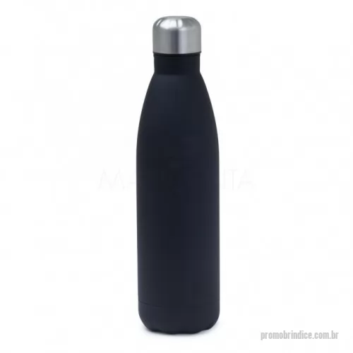 Squeeze metálico personalizado -  Squeeze personalizada com capacidade de até 750ml para armazenamento de bebida, com tampa rosqueável. Garrafa produzida em inox e pintura fosca. Não é térmica. Ideal para brindes promocionais e eventos corporativos.