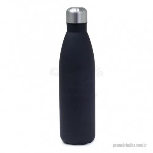 Squeeze metálico personalizado - Squeeze personalizada com capacidade de até 750ml para armazenamento de bebida, com tampa rosqueável. Garrafa produzida em inox e pintura fosca. Não é térmica. Ideal para brindes promocionais e eventos corporativos.