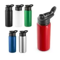 Squeeze esportiva em alumínio 100% reciclado com parede simples. A tampa em PP possui sistema de abertura flip top. Capacidade até 660 mL. Caixa branca 94652 vendida opcionalmente. Certificação EU Food Grade. ø72 x 198 mm