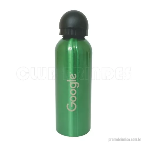 Squeeze personalizado - Squeeze de alumínio, capacidade para 500 ml. Disponível em várias cores. Gravação da logomarca a laser já inclusa.  Tamanho: 21,3 cm X 6,5 cm. Peso: 138 g.