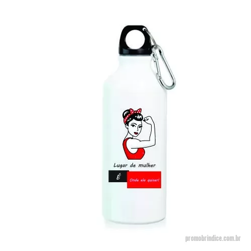 Squeeze personalizado - Squeeze Branco com Alça de Mosquetão 500ML com tampa rosqueável ,  é perfeito para você que gosta de esporte e bem estar. 