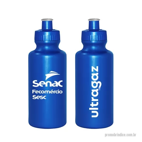 Squeeze personalizado - Squeeze 550mL de PE resistente e flexível, tampa rosqueável em PP e bico em PVC cristal. Acabamento e vedação impecável. Capacidade de 550 mL