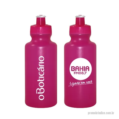 Squeeze personalizado - Squeeze 550mL de PE resistente e flexível, tampa rosqueável em PP e bico em PVC cristal. Acabamento e vedação impecável. Capacidade de 550 mL