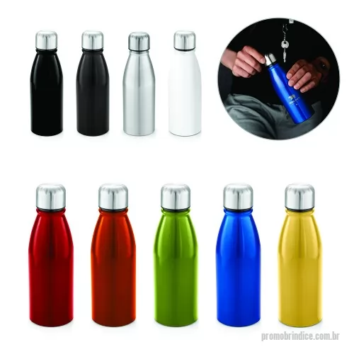 Squeeze personalizado - Squeeze em alumínio com tampa em aço inox e capacidade até 500 ml