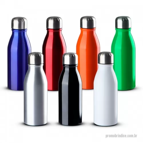 Squeeze personalizado - Garrafa em alumínio com tampa em inox e anel de silicone para vedação na tampa. Capacidade 500ml.