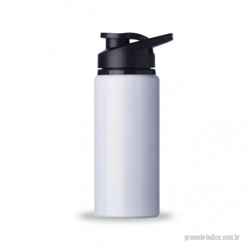 Squeeze personalizado - Squeeze alumínio de 600ml com pintura brilhante. Squeeze com tampa plástica rosqueável, alça e tampa protetora para o bocal.