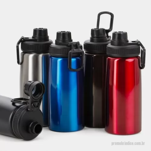 Squeeze personalizado - Squeeze Personalizado 18550 com sua logomarca. 20 anos ajudando a cotar Brindes Promocionais com várias empresas num único clique. Squeeze inox 750ml com alça para transporte, possui tampa com detalhe emborrachado e tampa protetora para o bocal.Squeeze inox 750ml com alça para transporte, possui tampa com detalhe emborrachado e tampa protetora para o bocal.Squeeze Personalizado, 149970, M J C Personalizados. Clique e Cote no Portal PromoBríndice!