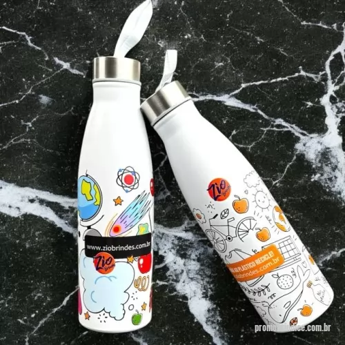 Squeeze personalizado - Squeeze Personalizada – SQ35 Garrafa 750ml em inox com tampa rosqueável e pintura fosca. Obs.: Não é um modelo térmico. Com personalização laser ou gravação digital colorida ou laser