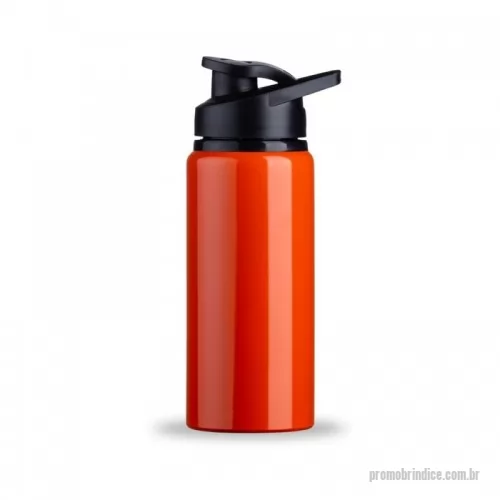 Squeeze personalizado - Squeeze alumínio de 600ml com pintura brilhante. Squeeze com tampa plástica rosqueável, alça e tampa protetora para o bocal.