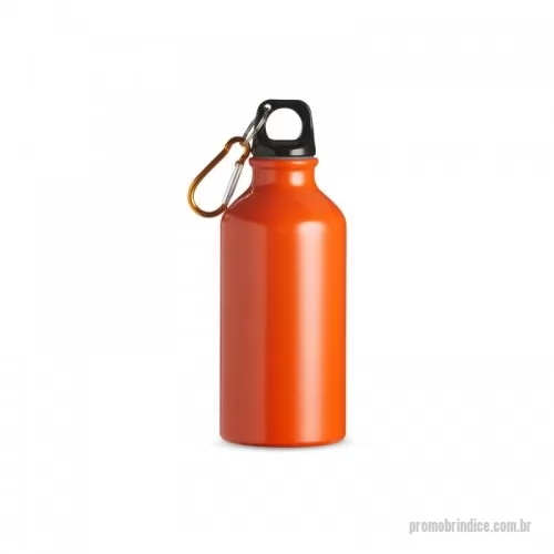 Squeeze personalizado - Squeeze de alumínio com capacidade de 420ml com tampa plástica rosqueável. Acompanha mosquetão.
