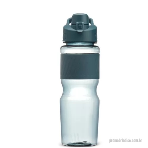 Squeeze personalizado -  Squeeze plástico 730ml com luva emborrachada, alça para transporte e tampa de proteção com trava para o bocal.