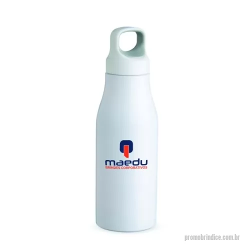 Squeeze personalizado - Garrafa 650ml em inox com tampa rosqueável com alça para transporte.