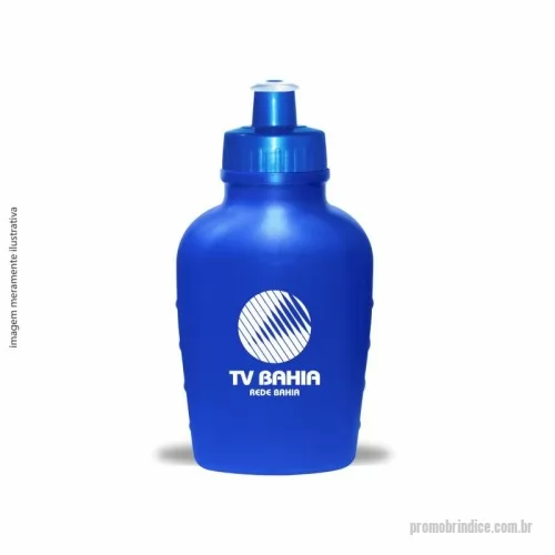 Squeeze personalizado - Cantil em PE resistente e flexível, tampa rosqueável em PP e bico em PVC cristal. Acabamento e vedação impecável. Capacidade de 500 ml.