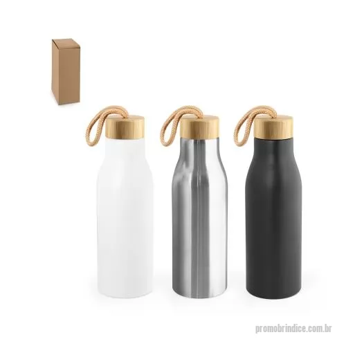 Squeeze personalizado - Squeeze Personalizado 94379 com sua logomarca. 20 anos ajudando a cotar Brindes Promocionais com várias empresas num único clique. Squeeze em aço inox 90% reciclado, de parede simples e acabamento em mate. A tampa em bambu incorpora uma alça para facilitar o transporte. Capacidade até 570 mL. Fornecido em caixa presente de papel kraft reciclado. Certificação EU Food Grade. A corSqueeze em aço inox 90% reciclado, de parede simples e acabamento em mate. A tampa em bambu incorpora uma alça para facilitar o transporte. Capacidade até 570 mL. Fornecido em caixa presente de papel kraft reciclado. Certificação EU Food Grade. A corSqueeze Personalizado, 179408, Lara Brindes. Clique e Cote no Portal PromoBríndice!