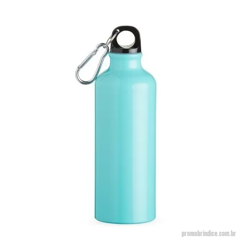 Squeeze personalizado - Squeeze 500ml de alumínio com pintura metalizada, tampa rosqueável e acompanha um segundo bico com mosquetão (não é térmico).  Medidas aproximadas para gravação: (CxL): 14,3 cm x 6 cm Tamanho: (CxL): 21,3 cm x 6,5 cm