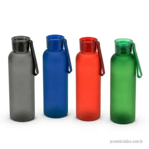 Squeeze personalizado - Squeeze Pet 100% reciclado com tampa em PS aprova de vazamento e alça em silicone