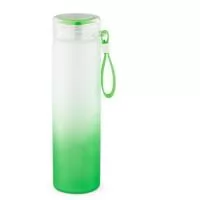 Squeeze em vidro borossilicato e tampa em AS, com alça em silicone para fácil transporte. Capacidade até 470 mL