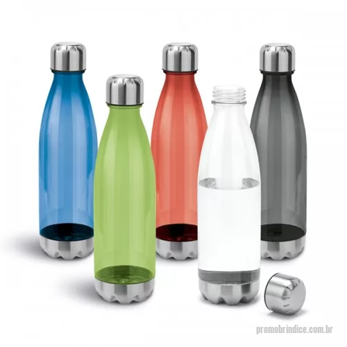 Squeeze plástico personalizado - Squeeze Plástico com detalhes inox 700 ml