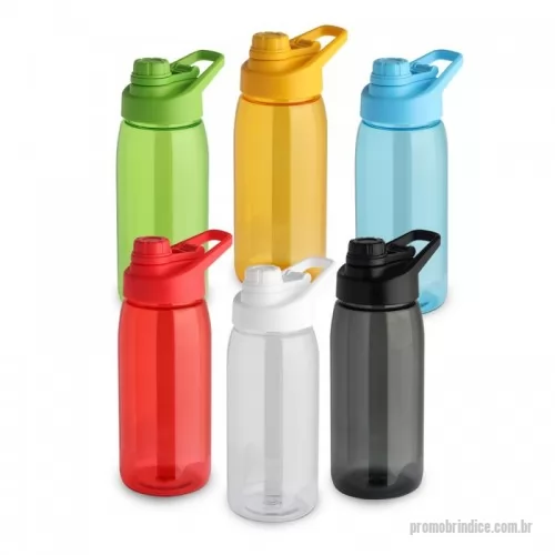 Squeeze plástico personalizado - Garrafa em plástico ABS, tampa em plástico na cor do produto com anel de silicone para vedação. Capacidade: 600ml