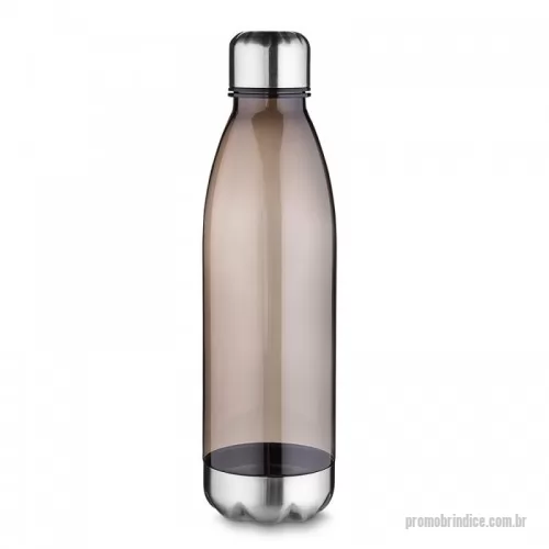 Squeeze plástico personalizado - Squeeze plástico 700ml formato garrafa. Corpo transparente colorido, possui tampa e base em alumínio.