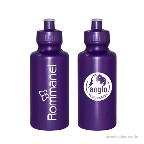 Squeeze plástico personalizado - Squeeze 550mL de PE resistente e flexível, tampa rosqueável em PP e bico em PVC cristal. Acabamento e vedação impecável. Capacidade de 550 mL