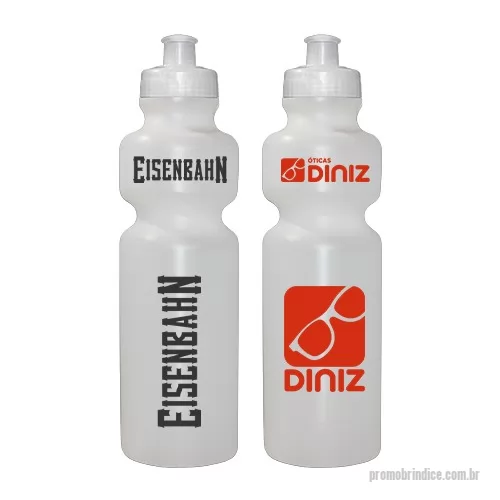 Squeeze plástico personalizado - Squeeze 750mL de PE resistente e flexível, tampa rosqueável em PP e bico em PVC cristal. Acabamento e vedação impecável. Capacidade de 750 mL, ideal para atividades esportivas, bicicleta, corridas.