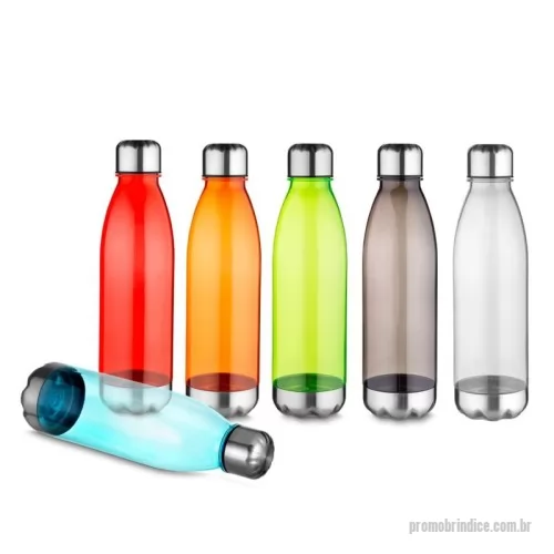 Squeeze plástico personalizado - Garrafa plástica com capacidade de até 700 ml. Tampa rosqueável com anel de silicone para vedação, base em metal. Plástico Utilizado PC  Policarbonato . 25x 7,4cm