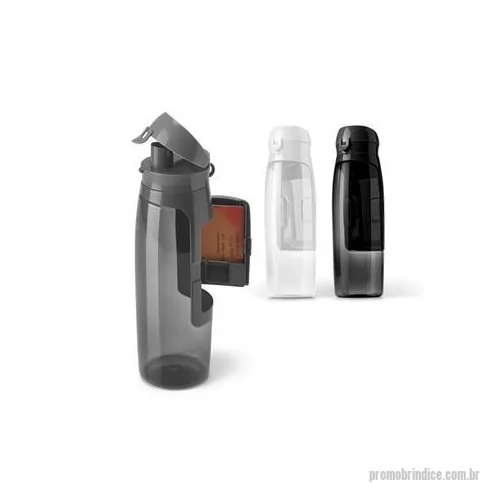 Squeeze plástico personalizado - Squeeze. Tritan™. Com compartimento para cartões, chaves e dinheiro. Capacidade: 800 ml.