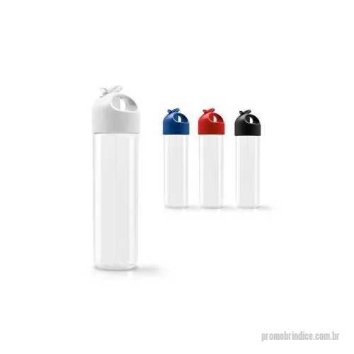 Squeeze plástico personalizado - Squeeze em PS com tampa em PE com bico de canudo flexível no interior e de abertura fácil. Capacidade até 500 mL.
