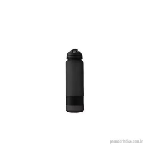 Squeeze plástico personalizado - Squeeze plástico com acabamento fosco, marcação de volume e capacidade máxima de 900 ml. Possui tampa rosqueável com alça fixa, bico flip e canudo interno removível. Acompanha tira emborrachada removível. Altura : 26,8 cm Largura : 9,3 cm Circunferên