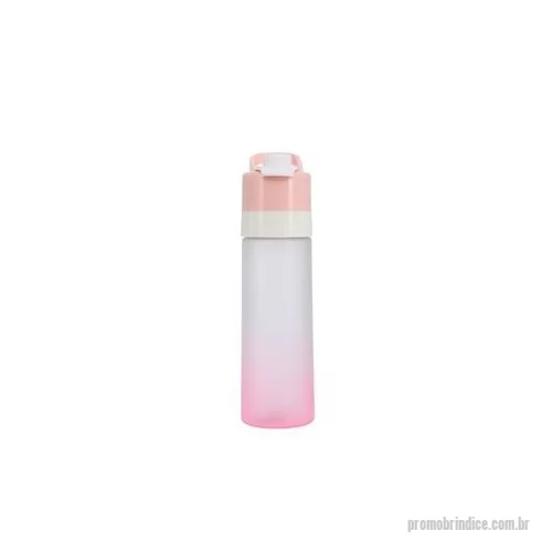 Squeeze plástico personalizado - Squeeze bicolor plástico com borrifador e capacidade de 650ml. Contém tampa rosqueável com trava de segurança para o bocal, alça para transporte e alavanca para acionamento do borrifador.