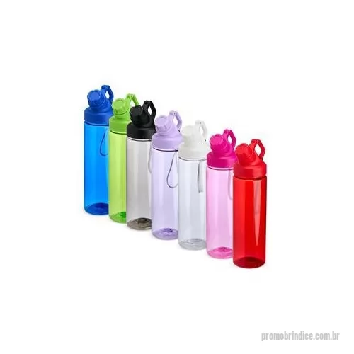 Squeeze plástico personalizado - Squeeze de plástico com capacidade máxima de até 700 ml. Com tampa rosqueável e articulada, o squeeze acompanha uma alça de nylon para facilitar o transporte, tornando-a uma peça prática e indispensável para uma hidratação regular para o dia a dia. A