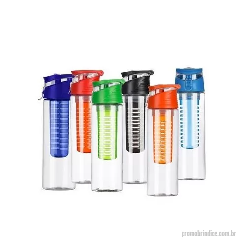 Squeeze plástico personalizado - Garrafa personalizada com infusor é um brinde personalizado mais que completo!