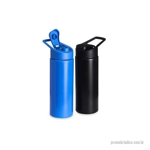 Squeeze plástico personalizado - Squeeze de polietileno 550ml com tampa plástica rosqueável, contém alça e tampa protetora para o bocal. Altura : 21 cm Largura : 9,2 cm Circunferência : 20,6 cm Peso aproximado g : 53