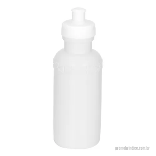 Squeeze plástico personalizado - Squeeze 500ml de plástico resistente, possui detalhe em relevo na parte superior e tampa de bico(plástico) rosqueável.