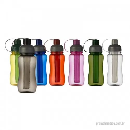 Squeeze plástico personalizado - Squeeze de plástico resistente de 400 ml com tubo interno para congelamento.